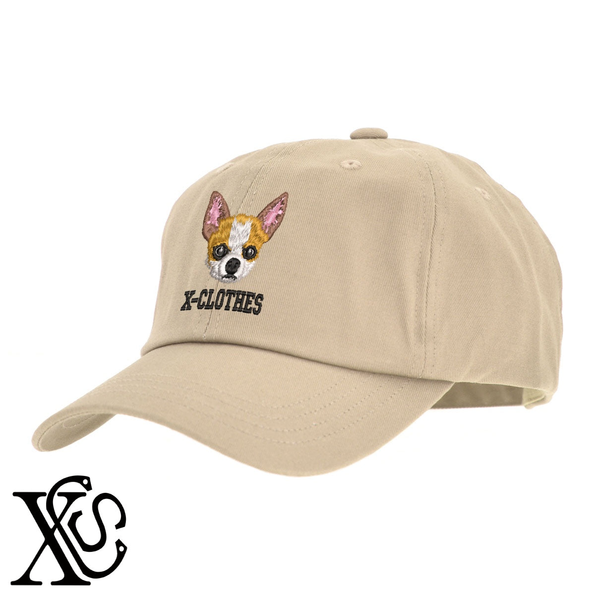 チワワ12柄 刺繍 綿 帽子 キャップ メンズ レディース でかい 大きいサイズ 子供 キッズ【X-CLOTHES】オリジナル グッズ 刺繍 ワンポイント 雑貨【b BLK、NVYデニム】【g WHT、BEG】 【10犬猫図鑑-犬図鑑-B】