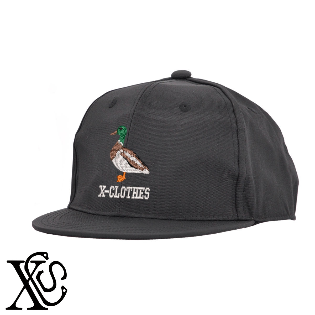 鴨3柄 刺繍 撥水加工 軽量 帽子 ベースボールキャップ バイカラー メンズ レディース ナイロン フラットバイザー 平ツバ BBキャップ ストリート系 ヒップホップ【X-CLOTHES】オリジナル グッズ 刺繍 ワンポイント 雑貨【b BLK、BK-CGY、OLV】【g GRE-NV、L-GY、LGY-BK】 【6動物鳥魚-野鳥】