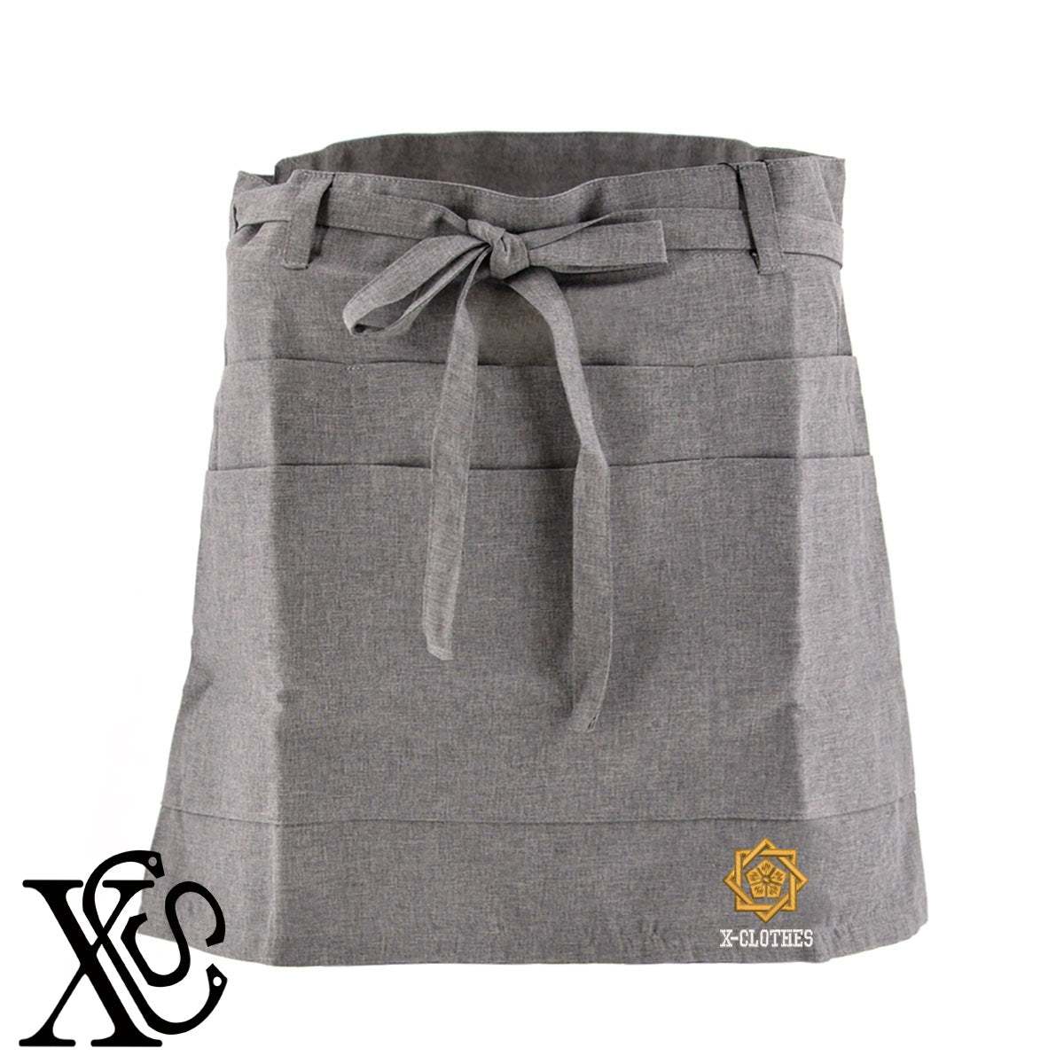 坂本龍馬2柄 刺繍 ショート丈 エプロン 腰巻 ギャルソン レディース メンズ 撥水加工 カフェ ノンアイロン 業務用 おしゃれ 飲食店 仕事用 サロン【X-CLOTHES】オリジナル グッズ 刺繍 ワンポイント 雑貨【b 杢ベージュ 杢グレー ブラック】 【7家紋お祝-歴史上人物】
