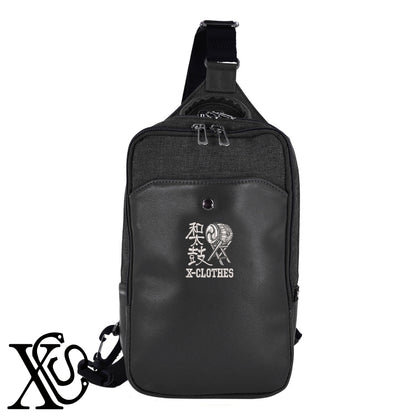 和太鼓12柄 刺繍 カジュアル ワンショルダー ボディバッグ メンズ【X-CLOTHES】オリジナル グッズ 刺繍 ワンポイント 雑貨【b ネイビー ブラウン ブラック】 【8競技音楽-伝統】