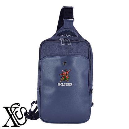 歌舞伎2柄 刺繍 カジュアル ワンショルダー ボディバッグ メンズ【X-CLOTHES】オリジナル グッズ 刺繍 ワンポイント 雑貨【b ネイビー ブラウン ブラック】 【8競技音楽-伝統】