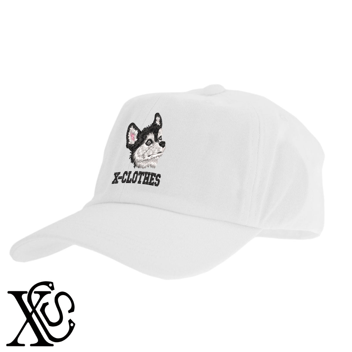 ハスキー7柄 刺繍 綿 帽子 キャップ メンズ レディース でかい 大きいサイズ 子供 キッズ【X-CLOTHES】オリジナル グッズ 刺繍 ワンポイント 雑貨【b  BLK、NVYデニム】【g WHT、BEG】 【10犬猫図鑑-犬図鑑-B】