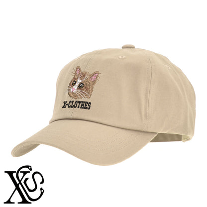 ミヌエット4柄 刺繍 綿 帽子 キャップ メンズ レディース でかい 大きいサイズ 子供 キッズ【X-CLOTHES】オリジナル グッズ 刺繍 ワンポイント 雑貨【b  BLK、NVYデニム】【g WHT、BEG】 【10犬猫図鑑-猫図鑑-A】