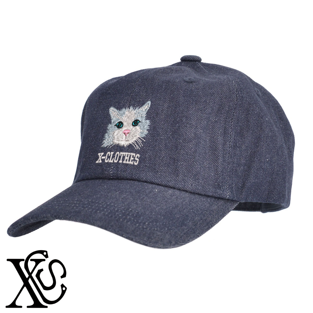 ラグドール2柄 刺繍 綿 帽子 キャップ メンズ レディース でかい 大きいサイズ 子供 キッズ【X-CLOTHES】オリジナル グッズ 刺繍 ワンポイント 雑貨【b  BLK、NVYデニム】【g WHT、BEG】 【10犬猫図鑑-猫図鑑-A】