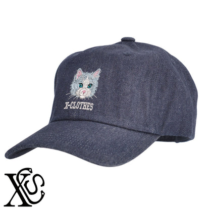ラグドール3柄 刺繍 綿 帽子 キャップ メンズ レディース でかい 大きいサイズ 子供 キッズ【X-CLOTHES】オリジナル グッズ 刺繍 ワンポイント 雑貨【b  BLK、NVYデニム】【g WHT、BEG】 【10犬猫図鑑-猫図鑑-A】
