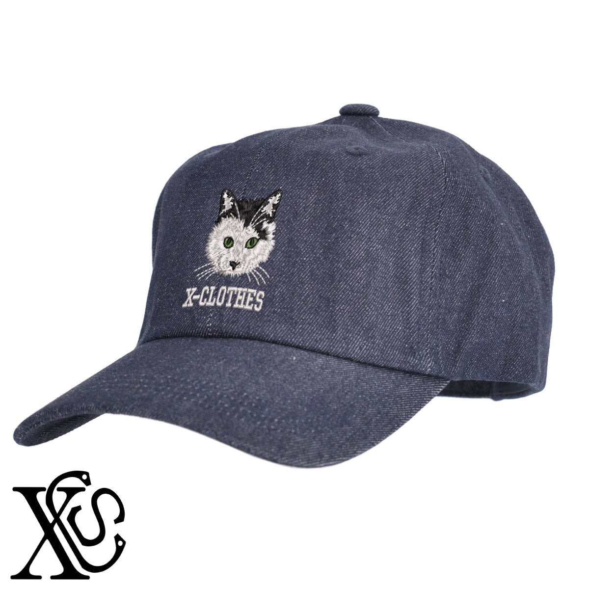 猫20柄 刺繍 綿 帽子 キャップ メンズ レディース でかい 大きいサイズ 子供 キッズ【X-CLOTHES】オリジナル グッズ 刺繍 ワンポイント 雑貨【b  BLK、NVYデニム】【g WHT、BEG】 【10犬猫図鑑-猫図鑑-B】