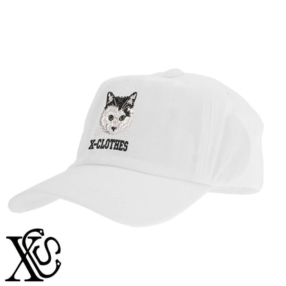 猫20柄 刺繍 綿 帽子 キャップ メンズ レディース でかい 大きいサイズ 子供 キッズ【X-CLOTHES】オリジナル グッズ 刺繍 ワンポイント 雑貨【b  BLK、NVYデニム】【g WHT、BEG】 【10犬猫図鑑-猫図鑑-B】