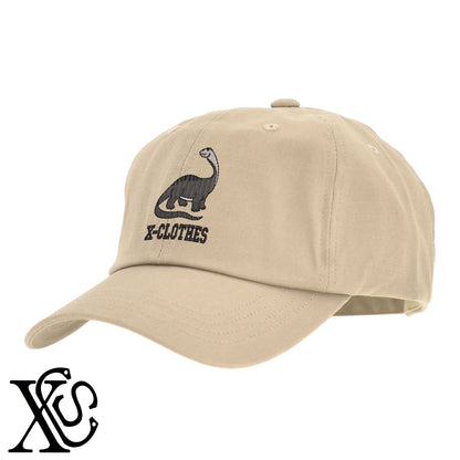 ディプロドクス2柄 刺繍 綿 帽子 キャップ メンズ レディース でかい 大きいサイズ 子供 キッズ【X-CLOTHES】オリジナル グッズ 刺繍 ワンポイント 雑貨【b  BLK、NVYデニム】【g WHT、BEG】 【1各種動物-恐竜】