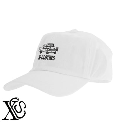 車2柄 刺繍 綿 帽子 キャップ メンズ レディース でかい 大きいサイズ 子供 キッズ【X-CLOTHES】オリジナル グッズ 刺繍 ワンポイント 雑貨【b  BLK、NVYデニム】【g WHT、BEG】 【2植物ロゴ-乗り物】