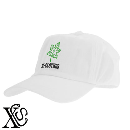 葉っぱ2柄 刺繍 綿 帽子 キャップ メンズ レディース でかい 大きいサイズ 子供 キッズ【X-CLOTHES】オリジナル グッズ 刺繍 ワンポイント 雑貨【b  BLK、NVYデニム】【g WHT、BEG】 【2植物ロゴ-植物】