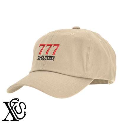 777柄 刺繍 綿 帽子 キャップ メンズ レディース でかい 大きいサイズ 子供 キッズ【X-CLOTHES】オリジナル グッズ 刺繍 ワンポイント 雑貨【b  BLK、NVYデニム】【g WHT、BEG】 【3文字標識-3文字】