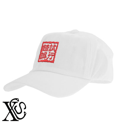 262試行錯誤柄 刺繍 綿 帽子 キャップ メンズ レディース でかい 大きいサイズ 子供 キッズ【X-CLOTHES】オリジナル グッズ 刺繍 ワンポイント 雑貨【b  BLK、NVYデニム】【g WHT、BEG】 【3文字標識-四文字熟語-前向き】
