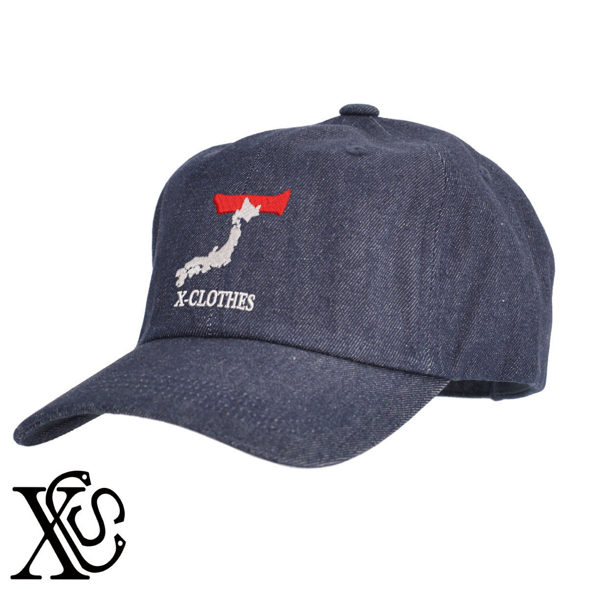 [T]大文字柄 刺繍 綿 帽子 キャップ メンズ レディース でかい 大きいサイズ 子供 キッズ【X-CLOTHES】オリジナル グッズ 刺繍 ワンポイント 雑貨【b  BLK、NVYデニム】【g WHT、BEG】 【3文字標識-日本地図字】