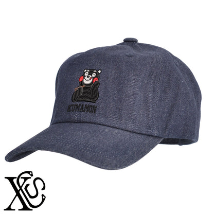 くまモン104柄 刺繍 綿 帽子 キャップ メンズ レディース でかい 大きいサイズ 子供 キッズ【X-CLOTHES】オリジナル グッズ 刺繍 ワンポイント 雑貨【b  BLK、NVYデニム】【g WHT、BEG】 【4くまモン-A】