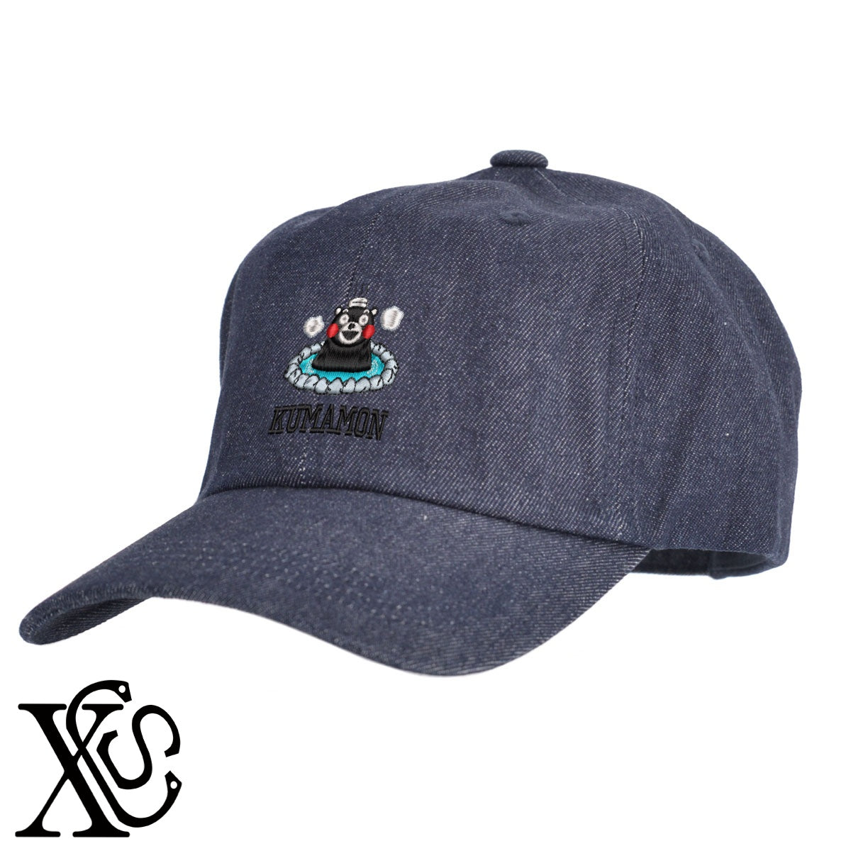 くまモン142柄 刺繍 綿 帽子 キャップ メンズ レディース でかい 大きいサイズ 子供 キッズ【X-CLOTHES】オリジナル グッズ 刺繍 ワンポイント 雑貨【b  BLK、NVYデニム】【g WHT、BEG】 【4くまモン-B】