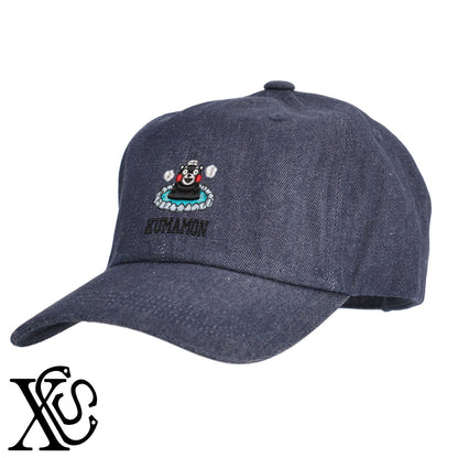 くまモン142柄 刺繍 綿 帽子 キャップ メンズ レディース でかい 大きいサイズ 子供 キッズ【X-CLOTHES】オリジナル グッズ 刺繍 ワンポイント 雑貨【b  BLK、NVYデニム】【g WHT、BEG】 【4くまモン-B】