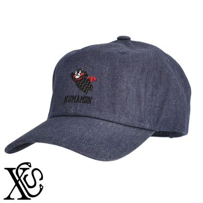くまモン156柄 刺繍 綿 帽子 キャップ メンズ レディース でかい 大きいサイズ 子供 キッズ【X-CLOTHES】オリジナル グッズ 刺繍 ワンポイント 雑貨【b  BLK、NVYデニム】【g WHT、BEG】 【4くまモン-B】