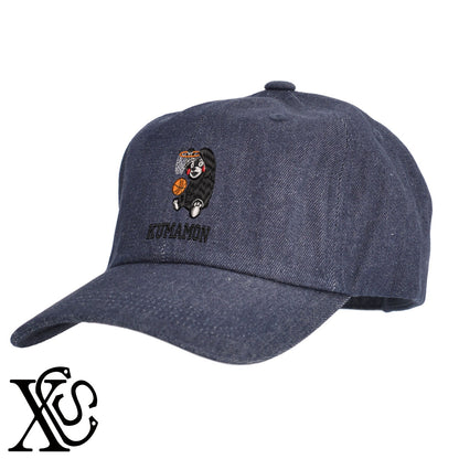 くまモン208柄 刺繍 綿 帽子 キャップ メンズ レディース でかい 大きいサイズ 子供 キッズ【X-CLOTHES】オリジナル グッズ 刺繍 ワンポイント 雑貨【b  BLK、NVYデニム】【g WHT、BEG】 【4くまモン-B】