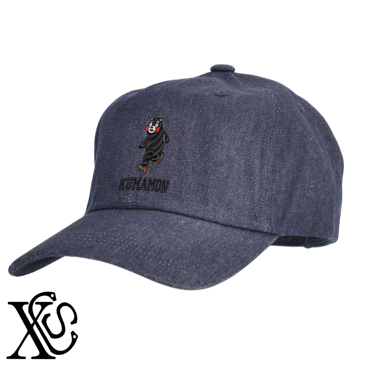 くまモン331柄 刺繍 綿 帽子 キャップ メンズ レディース でかい 大きいサイズ 子供 キッズ【X-CLOTHES】オリジナル グッズ 刺繍 ワンポイント 雑貨【b  BLK、NVYデニム】【g WHT、BEG】 【4くまモン-C】