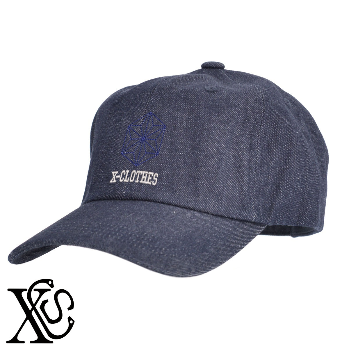 麻の葉2柄 刺繍 綿 帽子 キャップ メンズ レディース でかい 大きいサイズ 子供 キッズ【X-CLOTHES】オリジナル グッズ 刺繍 ワンポイント 雑貨【b  BLK、NVYデニム】【g WHT、BEG】 【7家紋お祝-伝統模様】