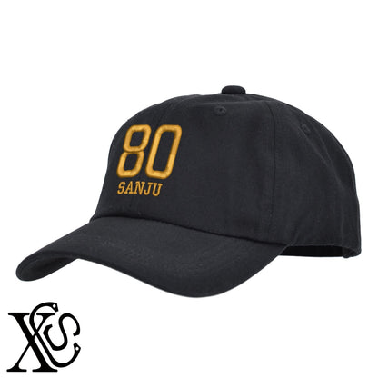 80傘寿3柄 刺繍 綿 帽子 キャップ メンズ レディース でかい 大きいサイズ 子供 キッズ【X-CLOTHES】オリジナル グッズ 刺繍 ワンポイント 雑貨【b  BLK、NVYデニム】【g WHT、BEG】 【7家紋お祝-長寿祝い】