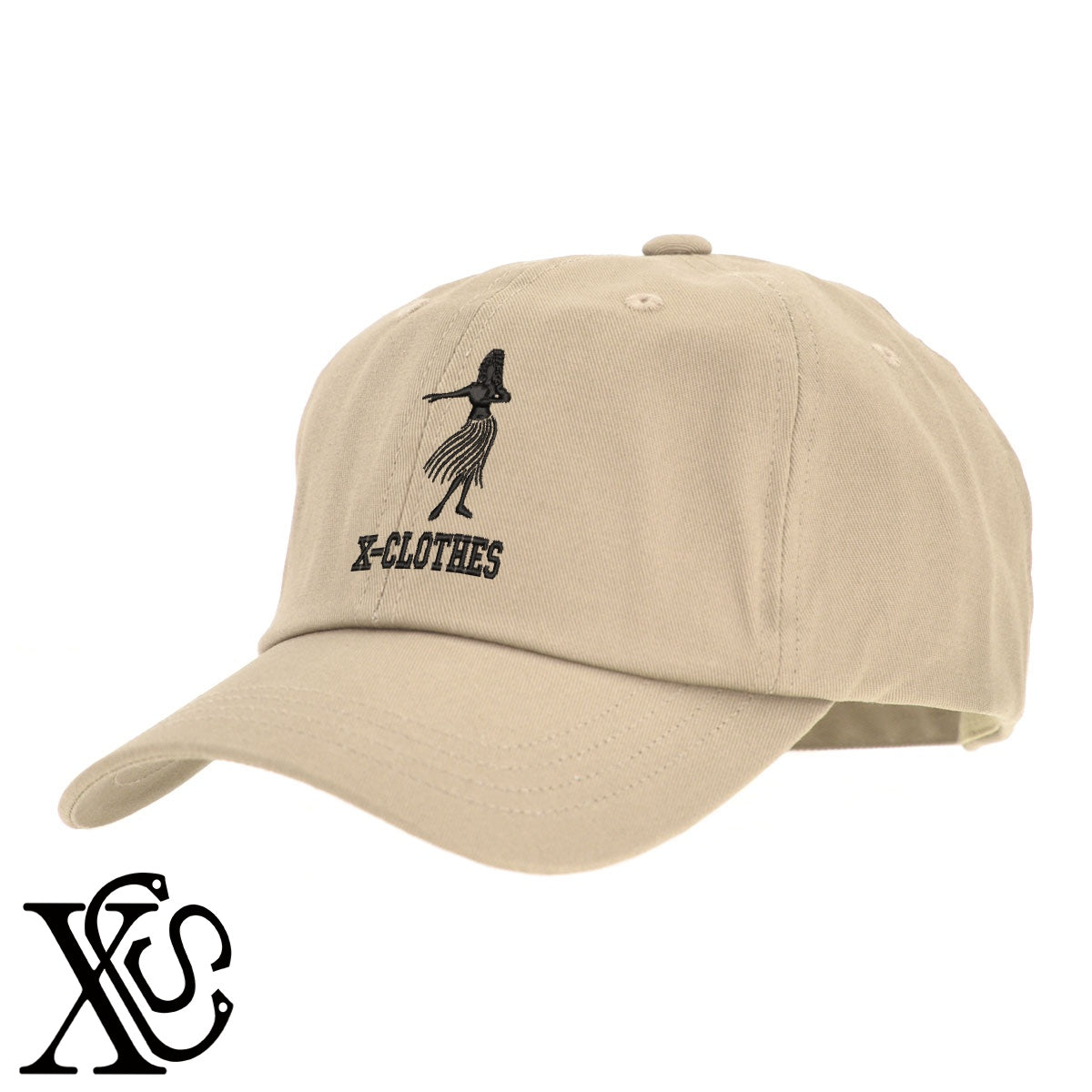 フラガール2柄 刺繍 綿 帽子 キャップ メンズ レディース でかい 大きいサイズ 子供 キッズ【X-CLOTHES】オリジナル グッズ 刺繍 ワンポイント 雑貨【b  BLK、NVYデニム】【g WHT、BEG】 【8競技音楽-その他競技】
