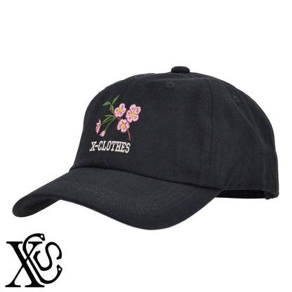 桜4柄 刺繍 綿 帽子 キャップ メンズ レディース でかい 大きいサイズ 子供 キッズ【X-CLOTHES】オリジナル グッズ 刺繍 ワンポイント 雑貨【b  BLK、NVYデニム】【g WHT、BEG】 【9趣味料理-花】