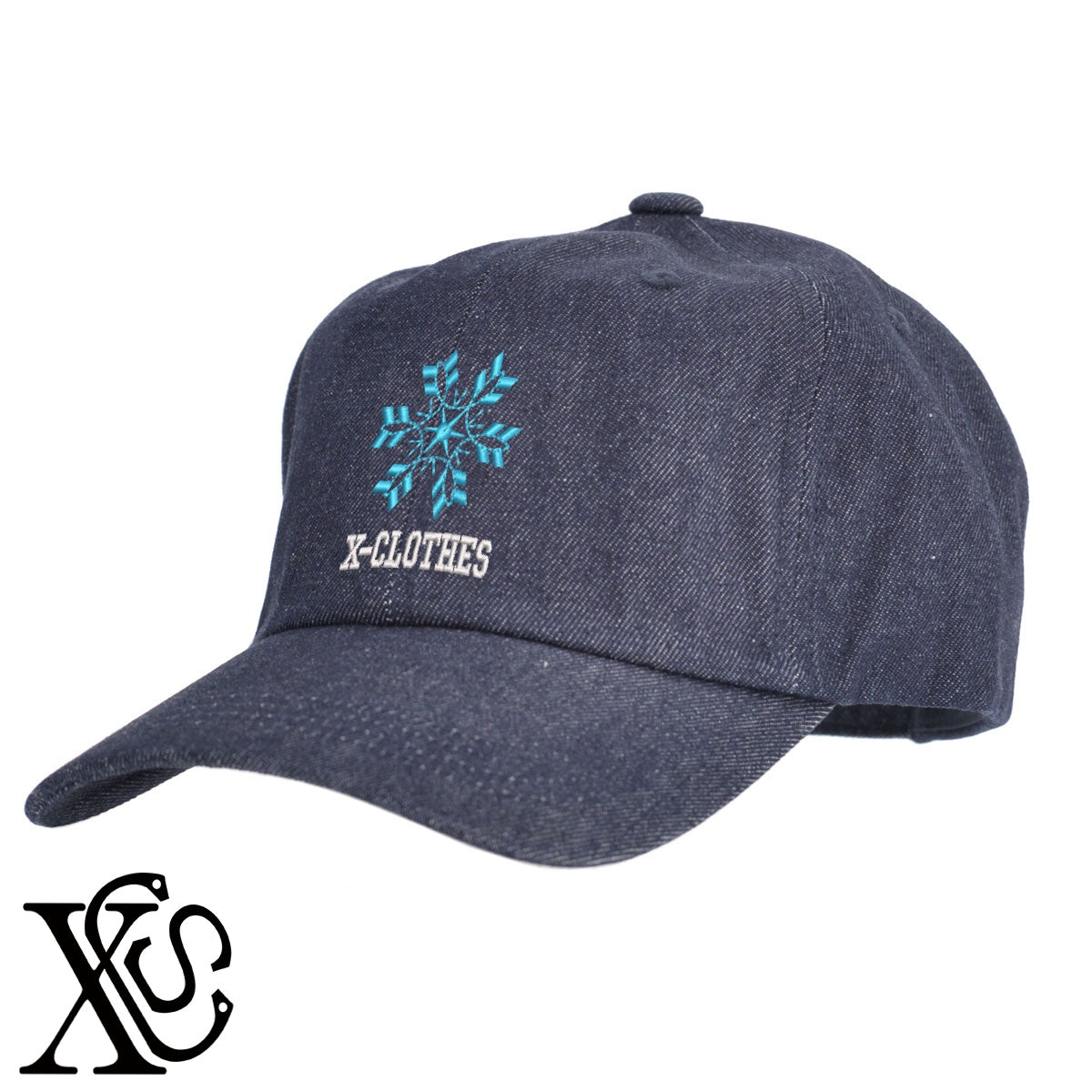 雪3柄 刺繍 綿 帽子 キャップ メンズ レディース でかい 大きいサイズ 子供 キッズ【X-CLOTHES】オリジナル グッズ 刺繍 ワンポイント 雑貨【b  BLK、NVYデニム】【g WHT、BEG】 【9趣味料理-花】