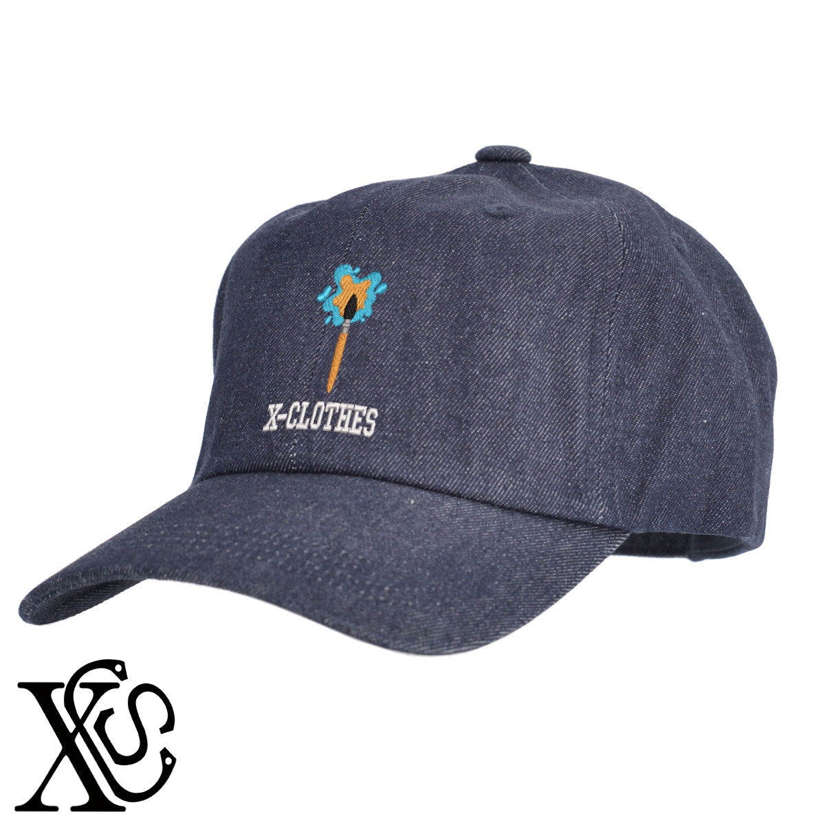 筆2柄 刺繍 綿 帽子 キャップ メンズ レディース でかい 大きいサイズ 子供 キッズ【X-CLOTHES】オリジナル グッズ 刺繍 ワンポイント 雑貨【b  BLK、NVYデニム】【g WHT、BEG】 【9趣味料理-趣味】