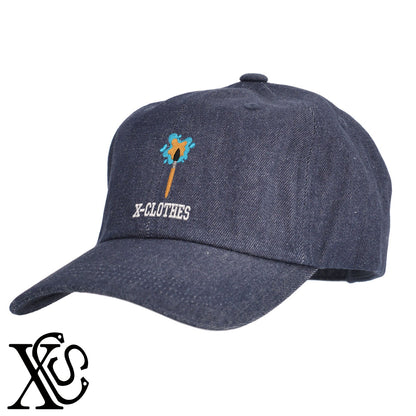 筆2柄 刺繍 綿 帽子 キャップ メンズ レディース でかい 大きいサイズ 子供 キッズ【X-CLOTHES】オリジナル グッズ 刺繍 ワンポイント 雑貨【b  BLK、NVYデニム】【g WHT、BEG】 【9趣味料理-趣味】