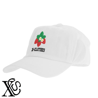 イチゴ2柄 刺繍 綿 帽子 キャップ メンズ レディース でかい 大きいサイズ 子供 キッズ【X-CLOTHES】オリジナル グッズ 刺繍 ワンポイント 雑貨【b  BLK、NVYデニム】【g WHT、BEG】 【9趣味料理-食べ物】