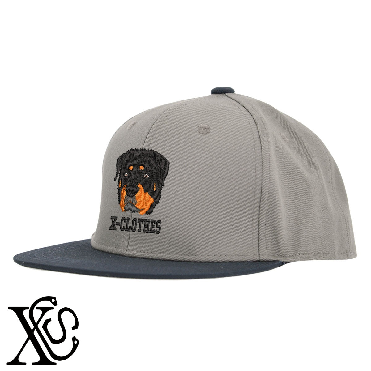 ロットワイラー4柄 刺繍 綿 帽子 ベースボールキャップ バイカラー メンズ レディース コットン フラットバイザー 平ツバ BBキャップ ストリート系 ヒップホップ【X-CLOTHES】オリジナル グッズ 刺繍 ワンポイント 雑貨【b BLK、BLK-GRY、OLV】【g L-GRY、LGRY-NVY、WHT-BLK】 【10犬猫図鑑-犬図鑑-D】