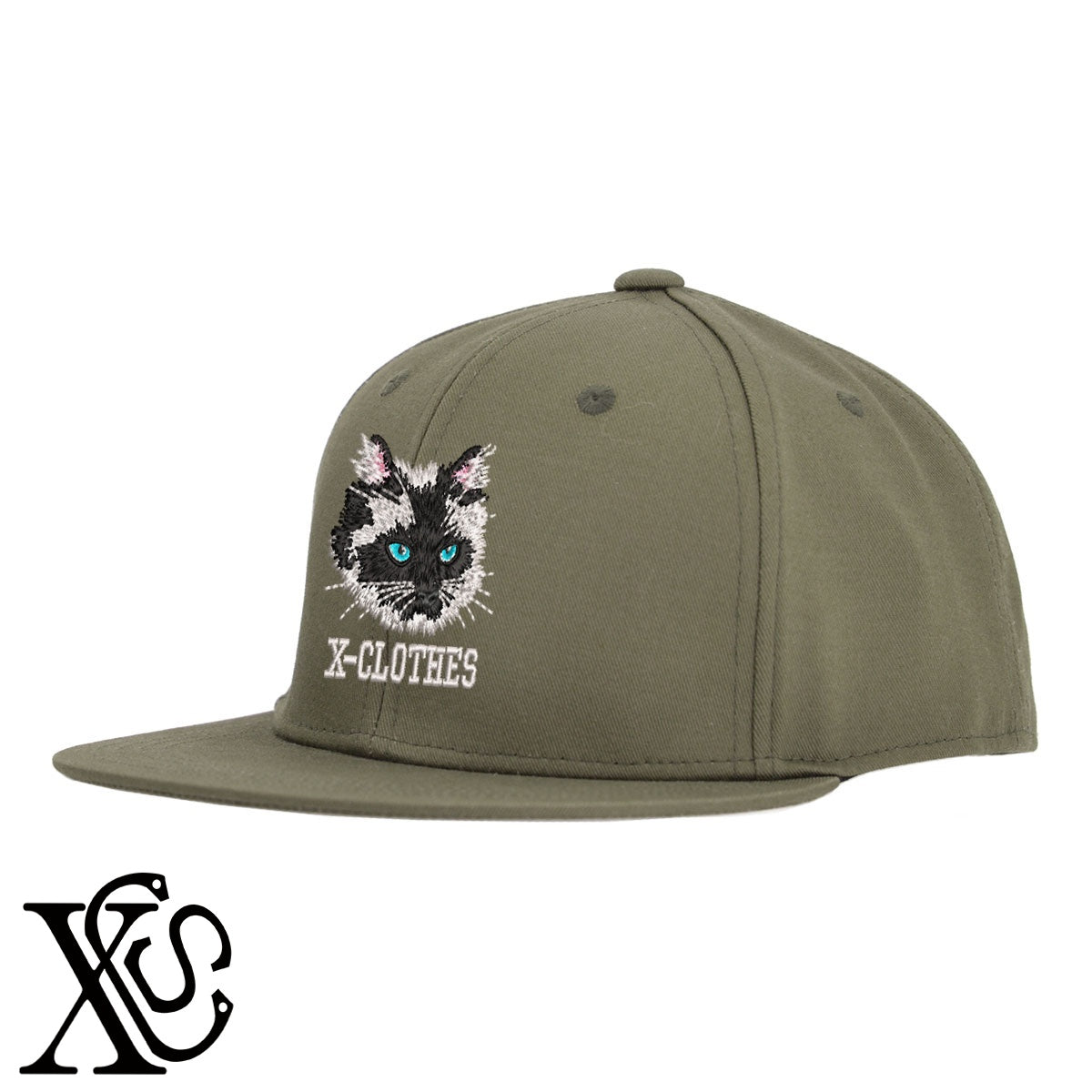 シャム3柄 刺繍 綿 帽子 ベースボールキャップ バイカラー メンズ レディース コットン フラットバイザー 平ツバ BBキャップ ストリート系 ヒップホップ【X-CLOTHES】オリジナル グッズ 刺繍 ワンポイント 雑貨【b BLK、BLK-GRY、OLV】【g L-GRY、LGRY-NVY、WHT-BLK】 【10犬猫図鑑-猫図鑑-A】