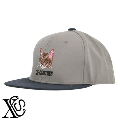 シンガプーラ2柄 刺繍 綿 帽子 ベースボールキャップ バイカラー メンズ レディース コットン フラットバイザー 平ツバ BBキャップ ストリート系 ヒップホップ【X-CLOTHES】オリジナル グッズ 刺繍 ワンポイント 雑貨【b BLK、BLK-GRY、OLV】【g L-GRY、LGRY-NVY、WHT-BLK】 【10犬猫図鑑-猫図鑑-A】