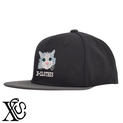 ラグドール2柄 刺繍 綿 帽子 ベースボールキャップ バイカラー メンズ レディース コットン フラットバイザー 平ツバ BBキャップ ストリート系 ヒップホップ【X-CLOTHES】オリジナル グッズ 刺繍 ワンポイント 雑貨【b BLK、BLK-GRY、OLV】【g L-GRY、LGRY-NVY、WHT-BLK】 【10犬猫図鑑-猫図鑑-A】