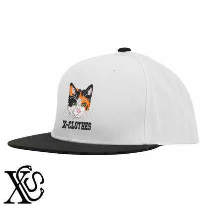 三毛猫4柄 刺繍 綿 帽子 ベースボールキャップ バイカラー メンズ レディース コットン フラットバイザー 平ツバ BBキャップ ストリート系 ヒップホップ【X-CLOTHES】オリジナル グッズ 刺繍 ワンポイント 雑貨【b BLK、BLK-GRY、OLV】【g L-GRY、LGRY-NVY、WHT-BLK】 【10犬猫図鑑-猫図鑑-B】