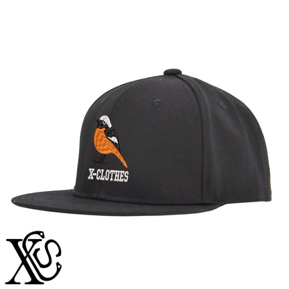 ジョウビタキ2柄 刺繍 綿 帽子 ベースボールキャップ バイカラー メンズ レディース コットン フラットバイザー 平ツバ BBキャップ ストリート系 ヒップホップ【X-CLOTHES】オリジナル グッズ 刺繍 ワンポイント 雑貨【b BLK、BLK-GRY、OLV】【g L-GRY、LGRY-NVY、WHT-BLK】 【1各種動物-鳥類】