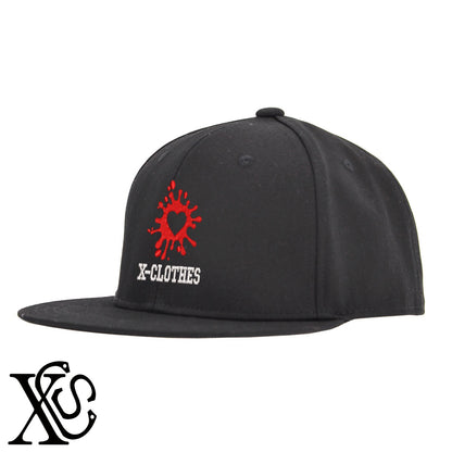 ハート4柄 刺繍 綿 帽子 ベースボールキャップ バイカラー メンズ レディース コットン フラットバイザー 平ツバ BBキャップ ストリート系 ヒップホップ【X-CLOTHES】オリジナル グッズ 刺繍 ワンポイント 雑貨【b BLK、BLK-GRY、OLV】【g L-GRY、LGRY-NVY、WHT-BLK】 【2植物ロゴ-ハート】