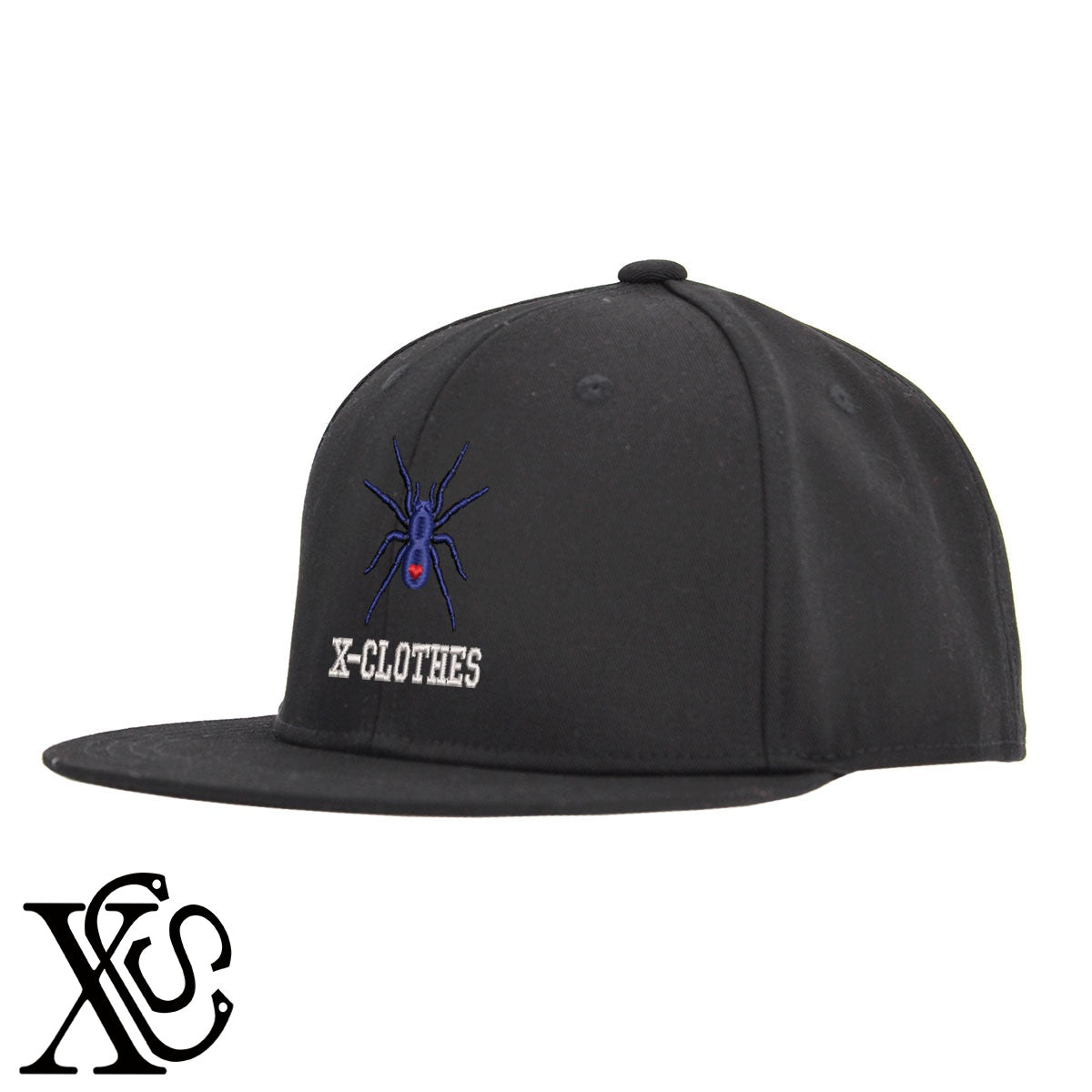 蜘蛛2柄 刺繍 綿 帽子 ベースボールキャップ バイカラー メンズ レディース コットン フラットバイザー 平ツバ BBキャップ ストリート系 ヒップホップ【X-CLOTHES】オリジナル グッズ 刺繍 ワンポイント 雑貨【b BLK、BLK-GRY、OLV】【g L-GRY、LGRY-NVY、WHT-BLK】 【2植物ロゴ-昆虫】
