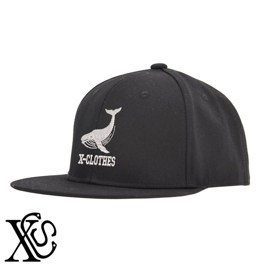 鯨3柄 刺繍 綿 帽子 ベースボールキャップ バイカラー メンズ レディース コットン フラットバイザー 平ツバ BBキャップ ストリート系 ヒップホップ【X-CLOTHES】オリジナル グッズ 刺繍 ワンポイント 雑貨【b BLK、BLK-GRY、OLV】【g L-GRY、LGRY-NVY、WHT-BLK】 【2植物ロゴ-魚類】