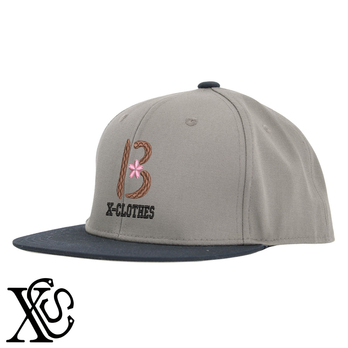 [B]さくら柄 刺繍 綿 帽子 ベースボールキャップ バイカラー メンズ レディース コットン フラットバイザー 平ツバ BBキャップ ストリート系 ヒップホップ【X-CLOTHES】オリジナル グッズ 刺繍 ワンポイント 雑貨【b BLK、BLK-GRY、OLV】【g L-GRY、LGRY-NVY、WHT-BLK】 【3文字標識-桜字】