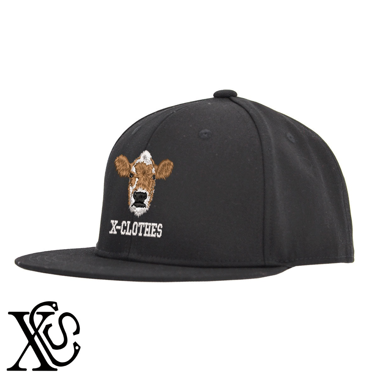 牛5柄 刺繍 綿 帽子 ベースボールキャップ バイカラー メンズ レディース コットン フラットバイザー 平ツバ BBキャップ ストリート系 ヒップホップ【X-CLOTHES】オリジナル グッズ 刺繍 ワンポイント 雑貨【b BLK、BLK-GRY、OLV】【g L-GRY、LGRY-NVY、WHT-BLK】 【6動物鳥魚-草食動物】