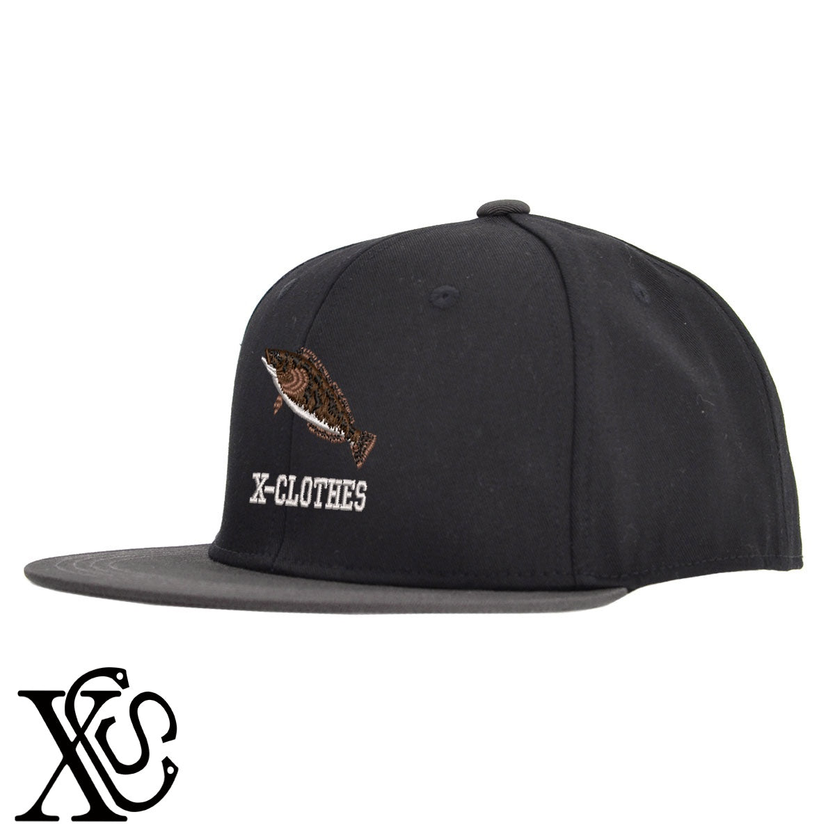 アイナメ2柄 刺繍 綿 帽子 ベースボールキャップ バイカラー メンズ レディース コットン フラットバイザー 平ツバ BBキャップ ストリート系 ヒップホップ【X-CLOTHES】オリジナル グッズ 刺繍 ワンポイント 雑貨【b BLK、BLK-GRY、OLV】【g L-GRY、LGRY-NVY、WHT-BLK】 【6動物鳥魚-釣り魚】