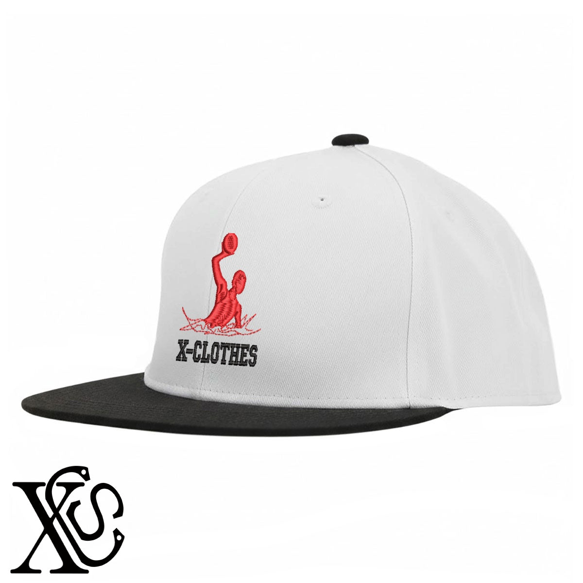 水球2柄 刺繍 綿 帽子 ベースボールキャップ バイカラー メンズ レディース コットン フラットバイザー 平ツバ BBキャップ ストリート系 ヒップホップ【X-CLOTHES】オリジナル グッズ 刺繍 ワンポイント 雑貨【b BLK、BLK-GRY、OLV】【g L-GRY、LGRY-NVY、WHT-BLK】 【8競技音楽-その他競技】