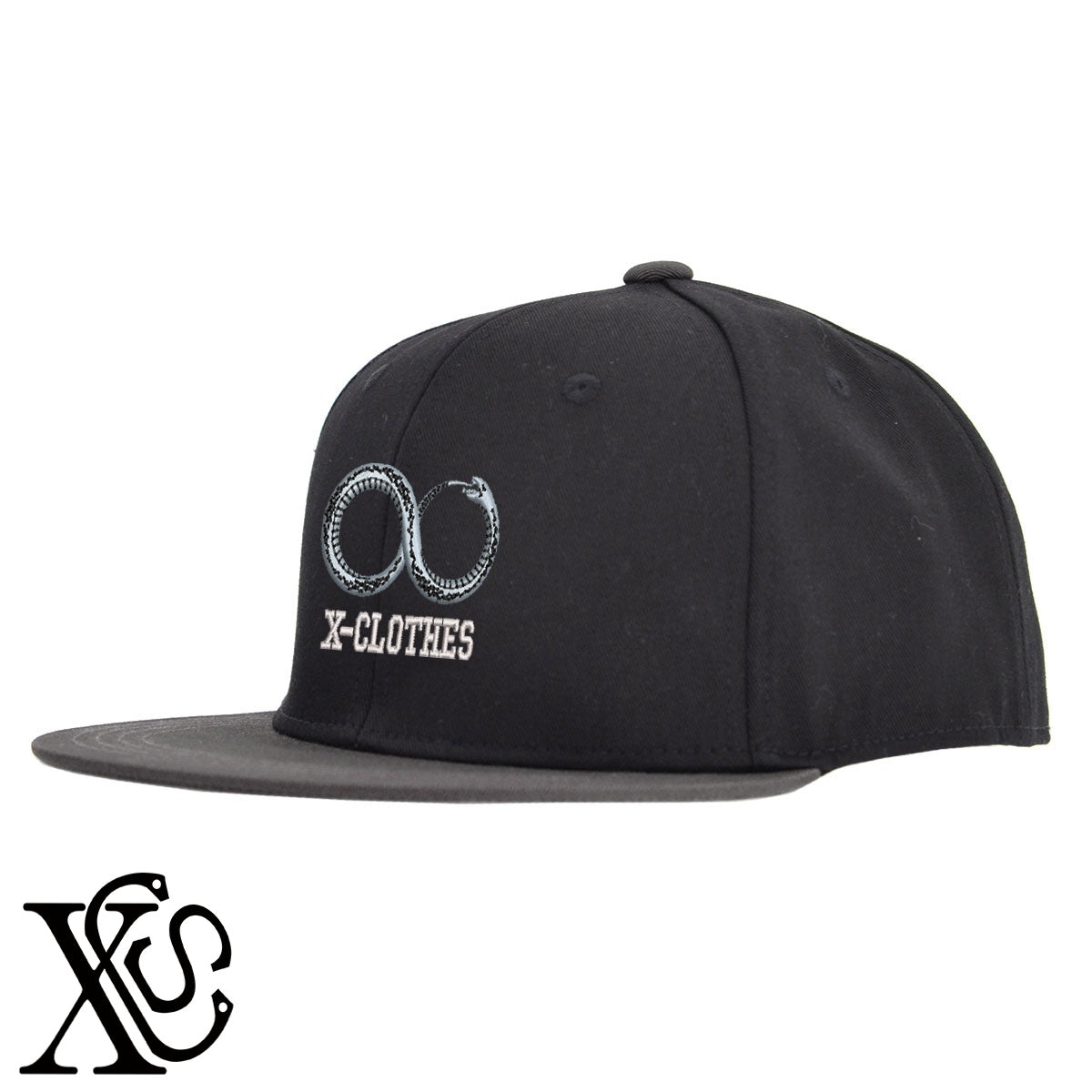 蛇ウロボロス3柄 刺繍 綿 帽子 ベースボールキャップ バイカラー メンズ レディース コットン フラットバイザー 平ツバ BBキャップ ストリート系 ヒップホップ【X-CLOTHES】オリジナル グッズ 刺繍 ワンポイント 雑貨【b BLK、BLK-GRY、OLV】【g L-GRY、LGRY-NVY、WHT-BLK】 【9趣味料理-趣味】
