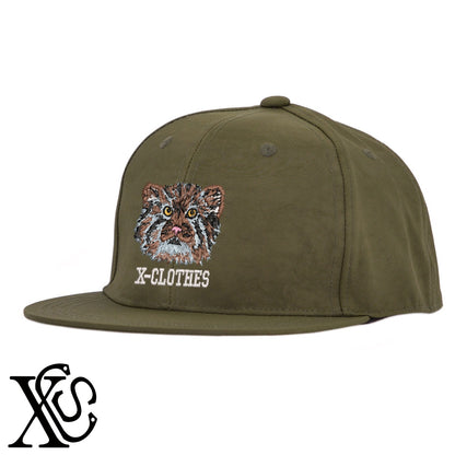 マヌルネコ2柄 刺繍 撥水加工 軽量 帽子 ベースボールキャップ バイカラー メンズ レディース ナイロン フラットバイザー 平ツバ BBキャップ ストリート系 ヒップホップ【X-CLOTHES】オリジナル グッズ 刺繍 ワンポイント 雑貨【b BLK、BK-CGY、OLV】【g GRE-NV、L-GY、LGY-BK】 【1各種動物-天然記念物】
