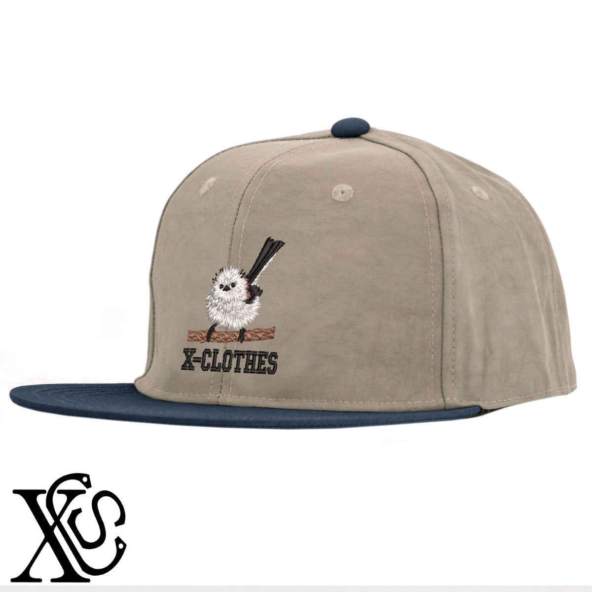 シマエナガ5柄 刺繍 撥水加工 軽量 帽子 ベースボールキャップ バイカラー メンズ レディース ナイロン フラットバイザー 平ツバ BBキャップ ストリート系 ヒップホップ【X-CLOTHES】オリジナル グッズ 刺繍 ワンポイント 雑貨【b BLK、BK-CGY、OLV】【g GRE-NV、L-GY、LGY-BK】 【6動物鳥魚-シマエナガ】