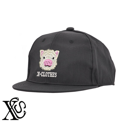 子豚3柄 刺繍 撥水加工 軽量 帽子 ベースボールキャップ バイカラー メンズ レディース ナイロン フラットバイザー 平ツバ BBキャップ ストリート系 ヒップホップ【X-CLOTHES】オリジナル グッズ 刺繍 ワンポイント 雑貨【b BLK、BK-CGY、OLV】【g GRE-NV、L-GY、LGY-BK】 【6動物鳥魚-小動物】