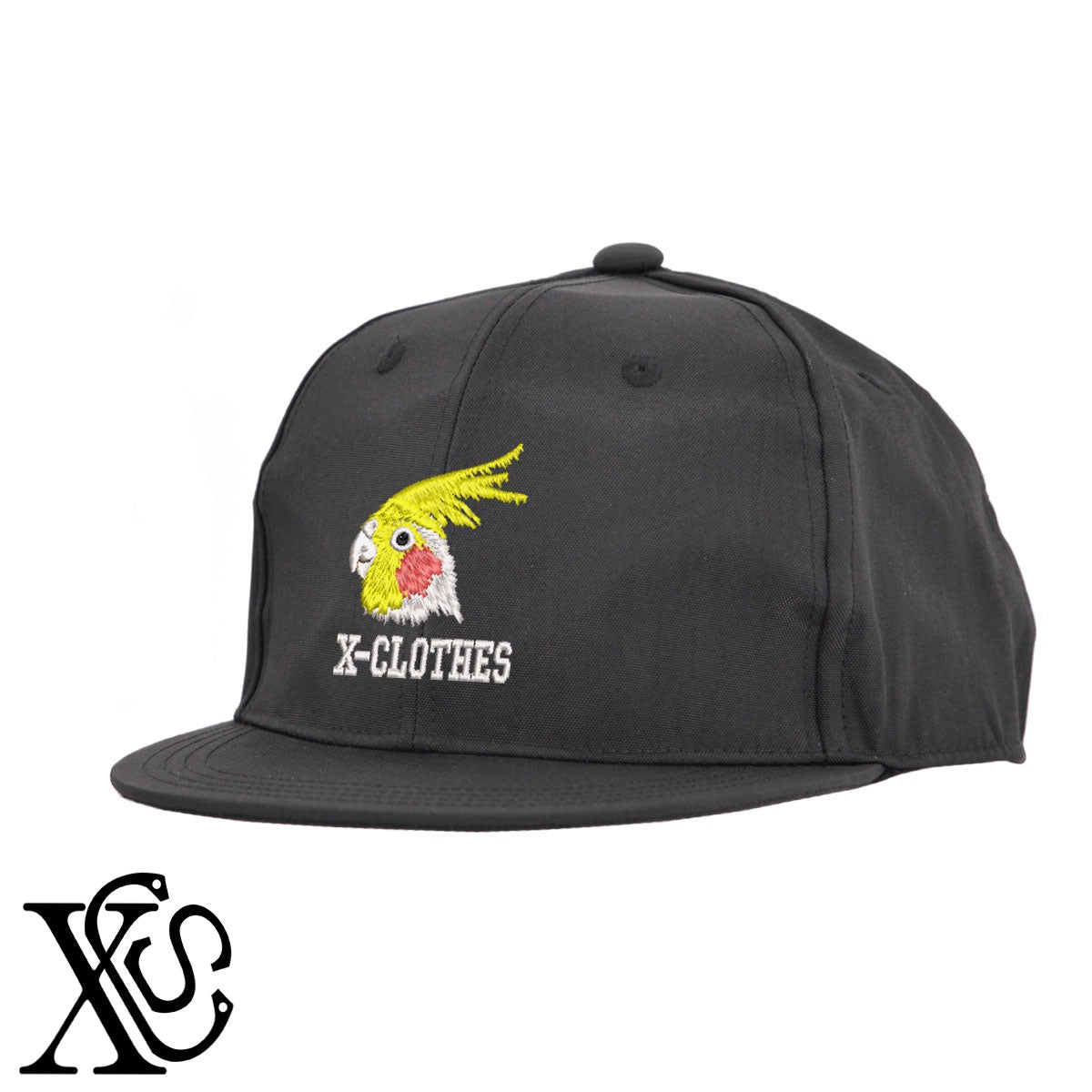 オカメインコ3柄 刺繍 撥水加工 軽量 帽子 ベースボールキャップ バイカラー メンズ レディース ナイロン フラットバイザー 平ツバ BBキャップ ストリート系 ヒップホップ【X-CLOTHES】オリジナル グッズ 刺繍 ワンポイント 雑貨【b BLK、BK-CGY、OLV】【g GRE-NV、L-GY、LGY-BK】 【6動物鳥魚-文鳥インコ】