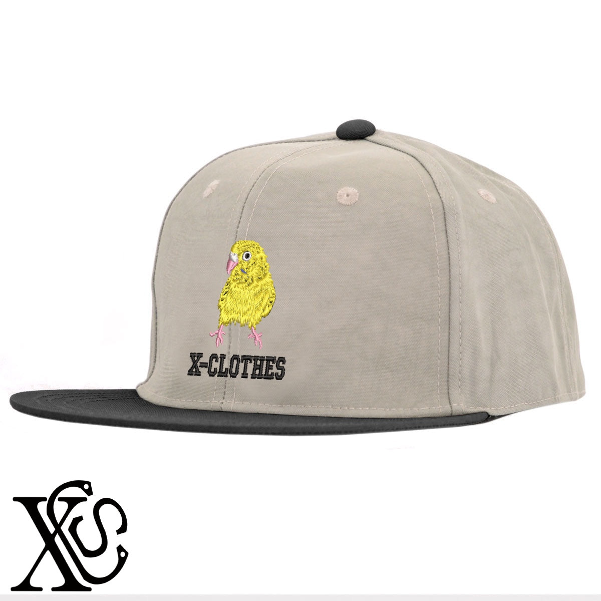 セキセイインコ5柄 刺繍 撥水加工 軽量 帽子 ベースボールキャップ バイカラー メンズ レディース ナイロン フラットバイザー 平ツバ BBキャップ ストリート系 ヒップホップ【X-CLOTHES】オリジナル グッズ 刺繍 ワンポイント 雑貨【b BLK、BK-CGY、OLV】【g GRE-NV、L-GY、LGY-BK】 【6動物鳥魚-文鳥インコ】